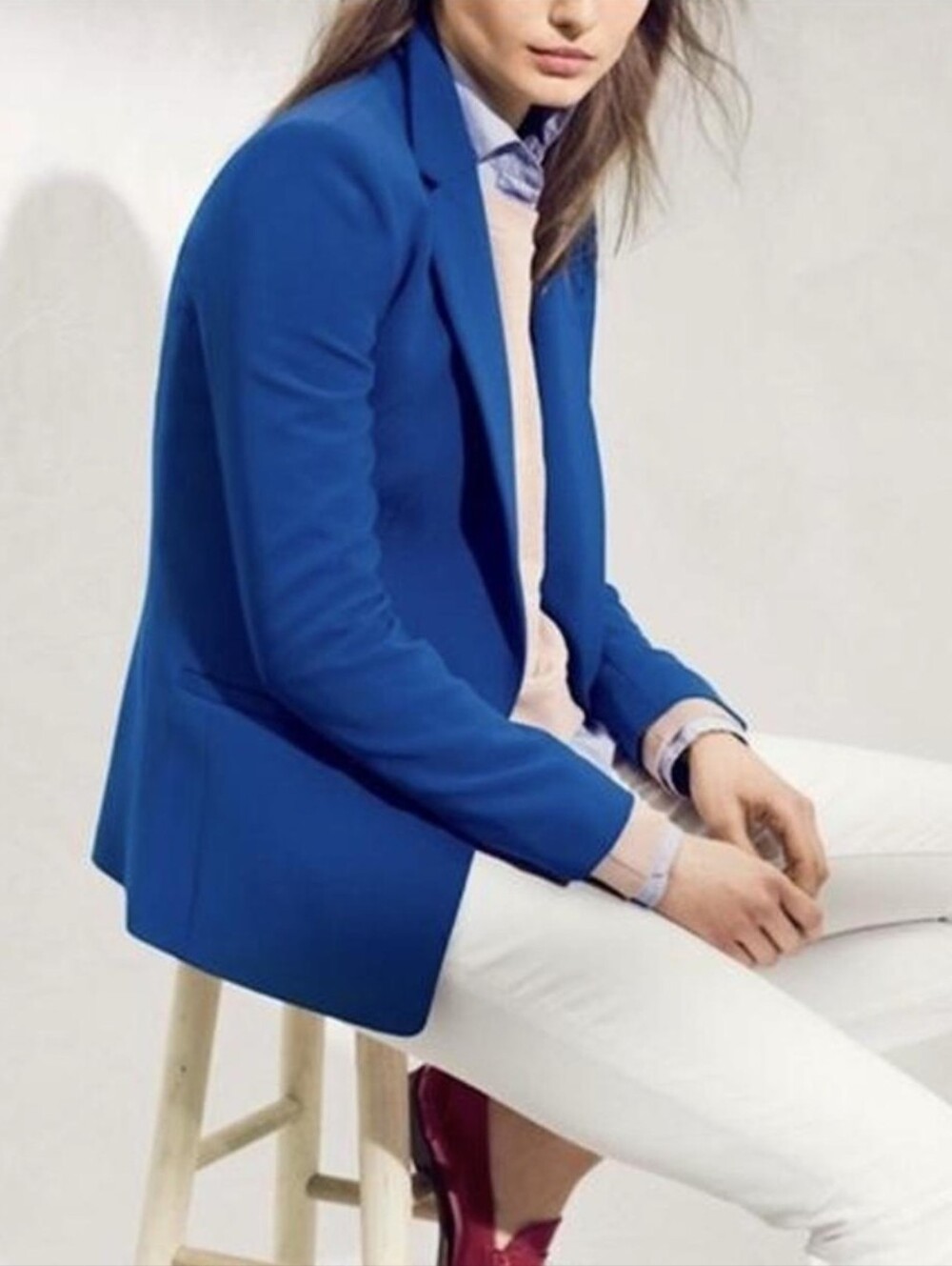 J. Crew Factory Crepe Blazer Suit Jacket Royal Blue Size 4